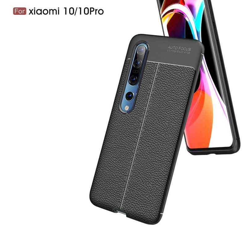 Telefoonhoesje voor Xiaomi Mi 10 / 10 Pro Dubbellijnig Litchi-leereffect