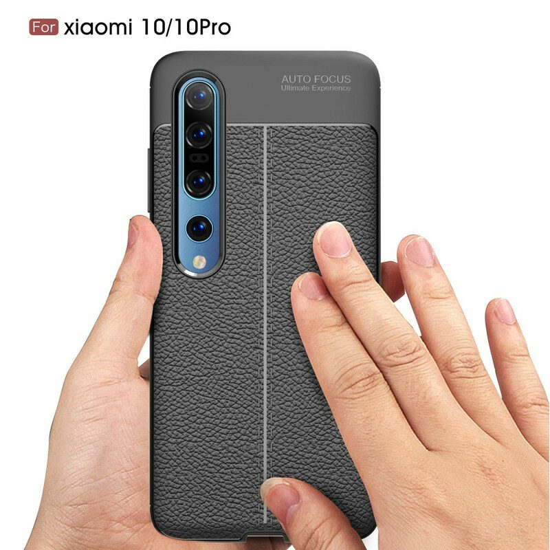 Telefoonhoesje voor Xiaomi Mi 10 / 10 Pro Dubbellijnig Litchi-leereffect