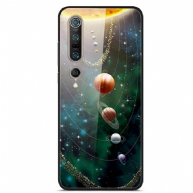 Telefoonhoesje voor Xiaomi Mi 10 / 10 Pro Gehard Glas Planeten Zonnestelsel