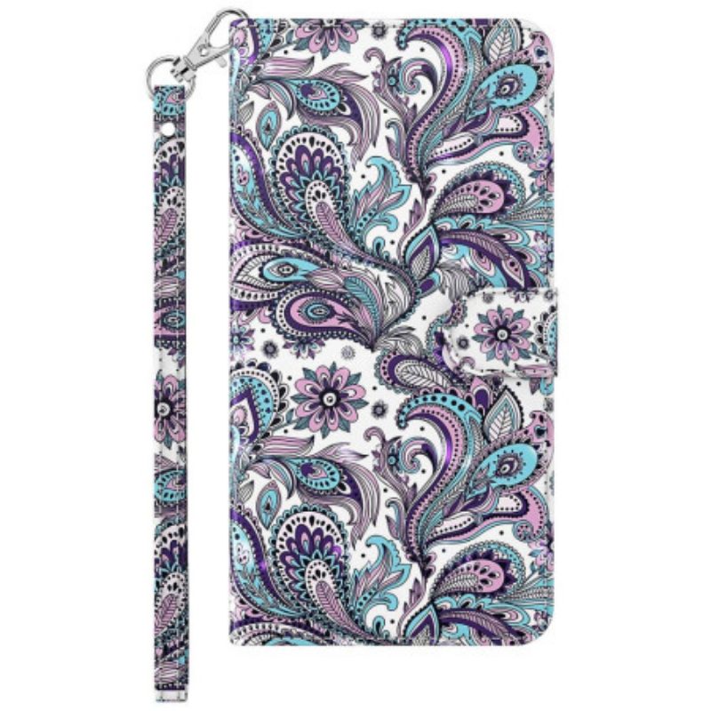 Bescherming Hoesje Samsung Galaxy S24 5g Paisleypatroon Met Bandje