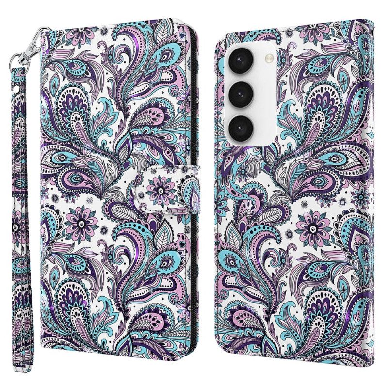 Bescherming Hoesje Samsung Galaxy S24 5g Paisleypatroon Met Bandje