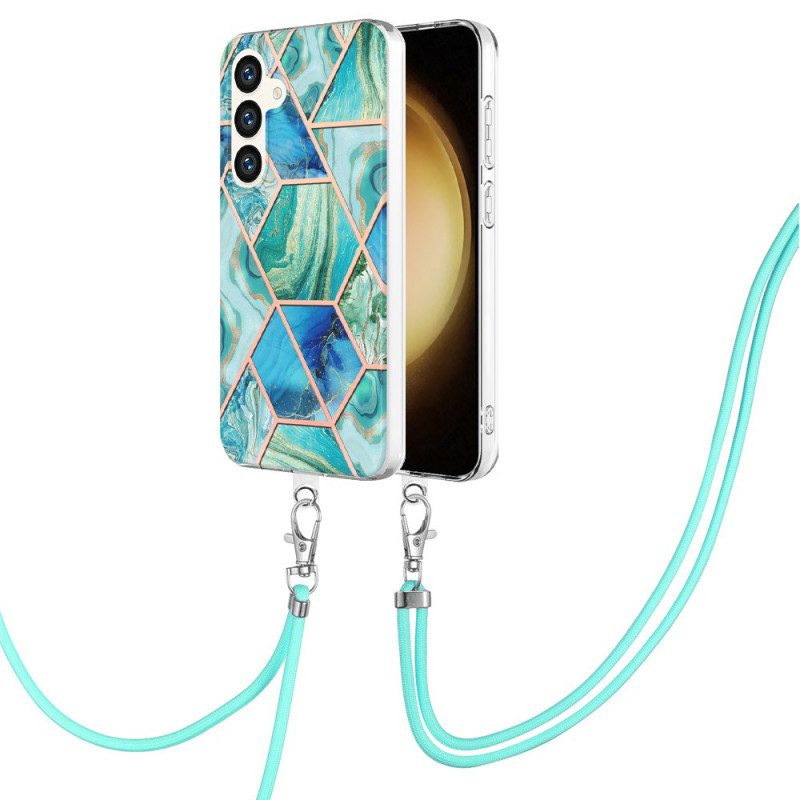 Case Hoesje Samsung Galaxy S24 5g Telefoonhoesje Geometrisch Marmerkoord