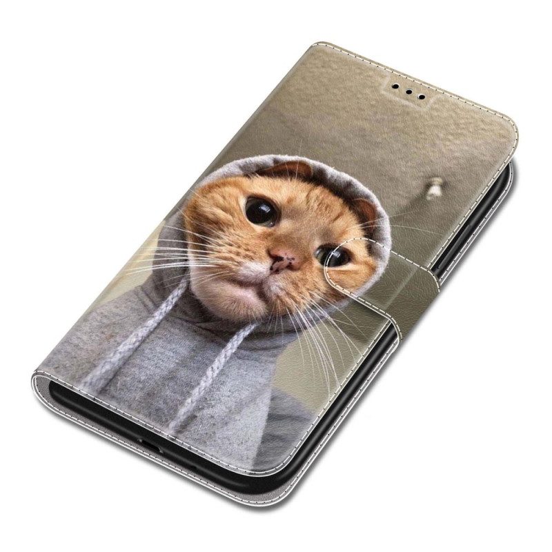 Flip Case Leren Samsung Galaxy S24 5g Yo Kat Met Draagkoord