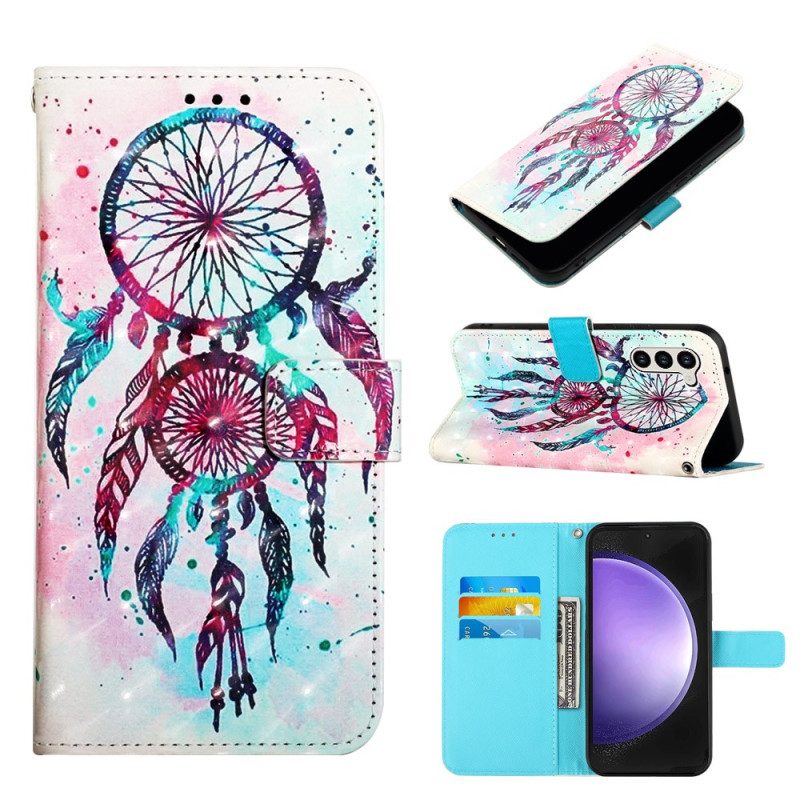 Folio-hoesje Samsung Galaxy S24 5g Dromenvanger Met Rode Aquarel