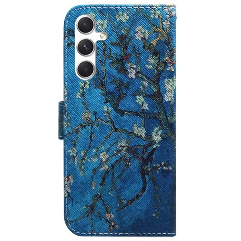 Folio-hoesje Samsung Galaxy S24 5g Telefoonhoesje Abrikozenbloemen