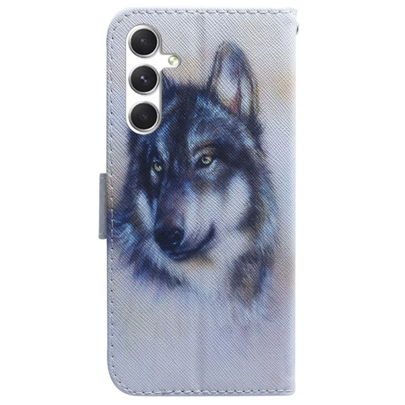 Folio-hoesje Samsung Galaxy S24 5g Telefoonhoesje Aquarelhond