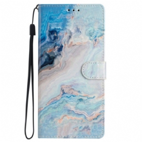 Folio-hoesje Samsung Galaxy S24 5g Telefoonhoesje Blauw Marmer In Lanire