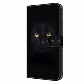 Folio-hoesje Samsung Galaxy S24 5g Telefoonhoesje Zwarte Kattenogen