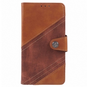 Folio-hoesje Samsung Galaxy S24 5g Tweekleurige Jeansstijl