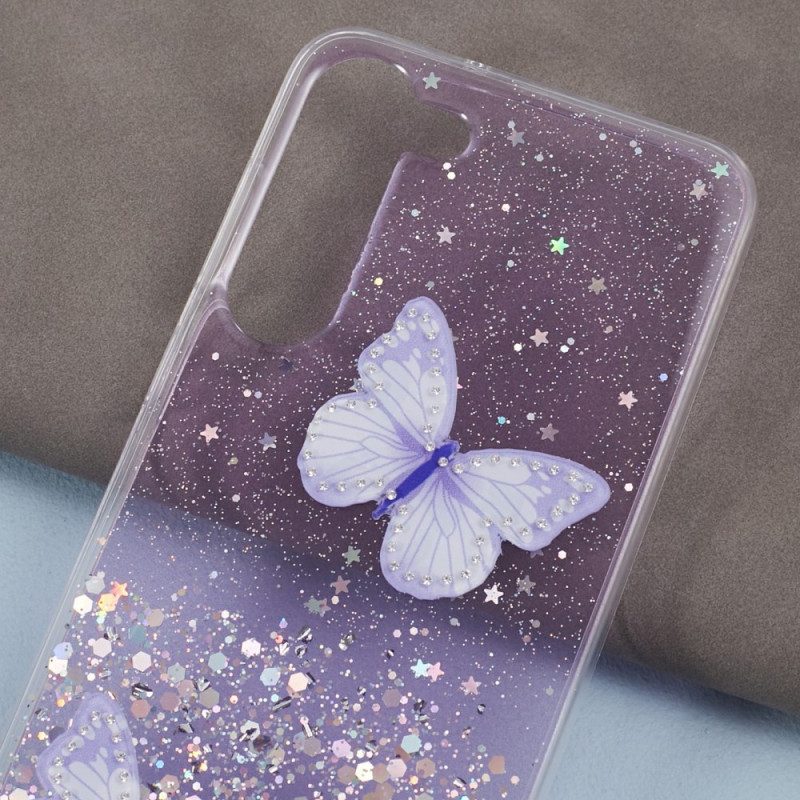 Hoesje Samsung Galaxy S24 5g Glittervlinders Bescherming Hoesje