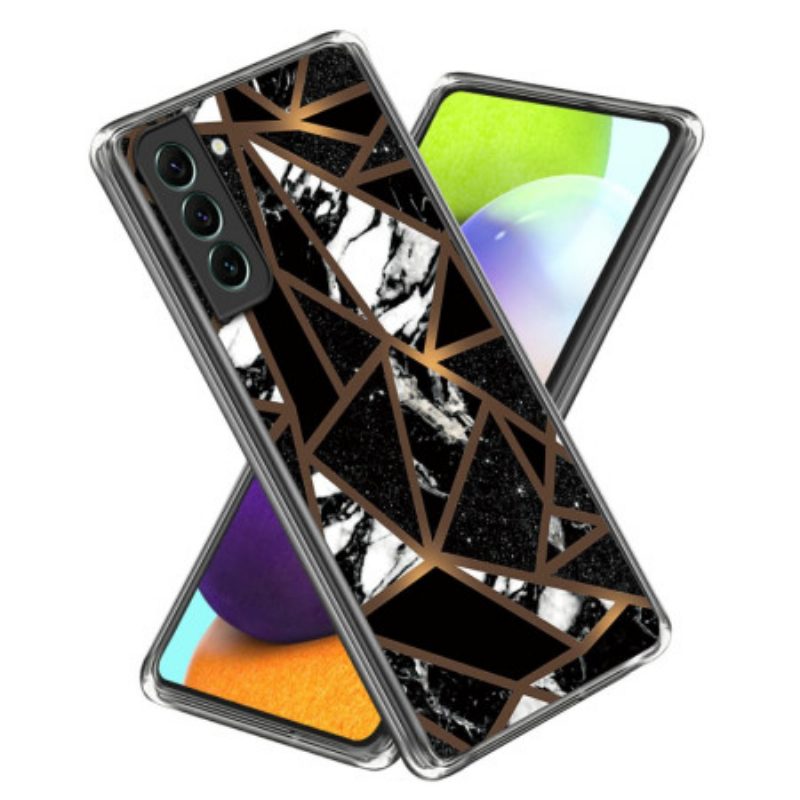 Hoesje Voor Samsung Galaxy S24 5g Abstract Marmerpatroon Zwarte Geometrie