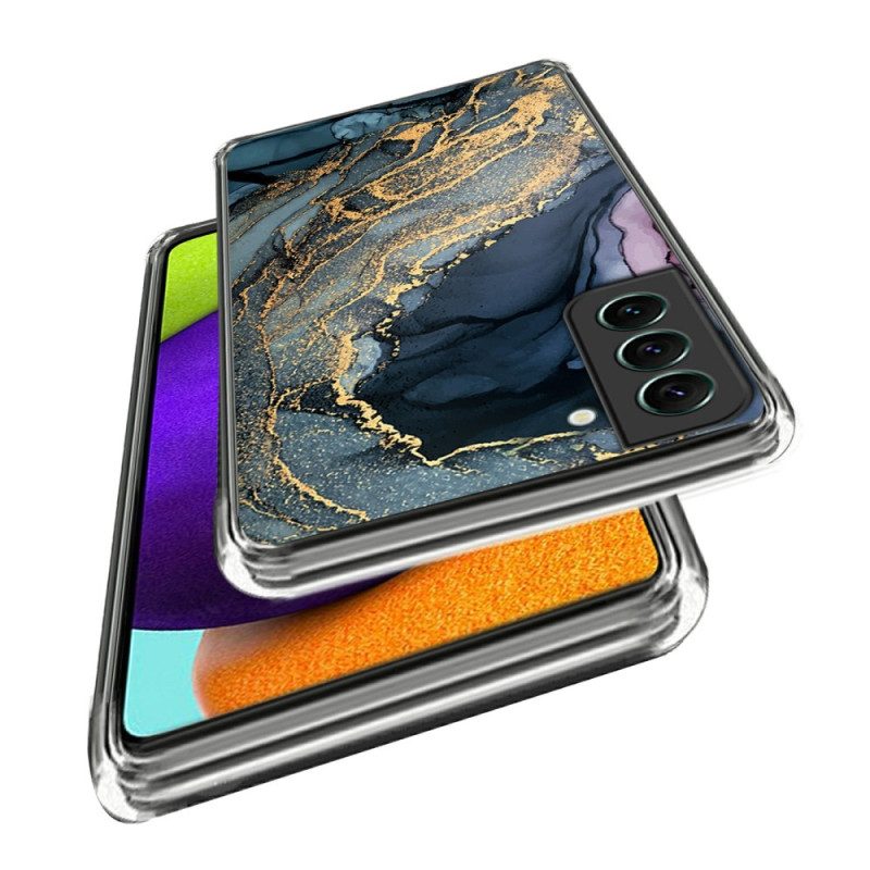 Hoesje Voor Samsung Galaxy S24 5g Gouden Abstract Marmerpatroon