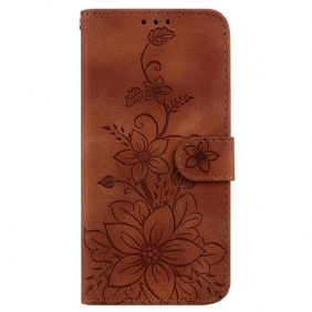 Leren Hoesje Samsung Galaxy S24 5g Bandje Bloemen Bescherming Hoesje