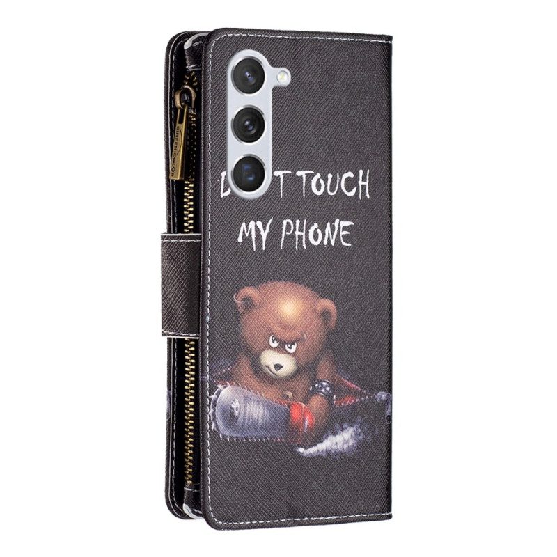 Leren Hoesje Samsung Galaxy S24 5g Dangerous Bear Portemonnee Met Riempje