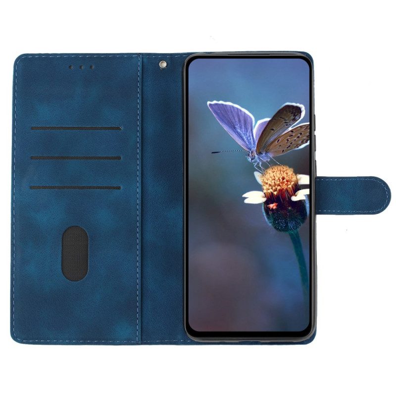 Leren Hoesje Samsung Galaxy S24 5g Discreet Bloemenpatroon Met Riempje Bescherming Hoesje