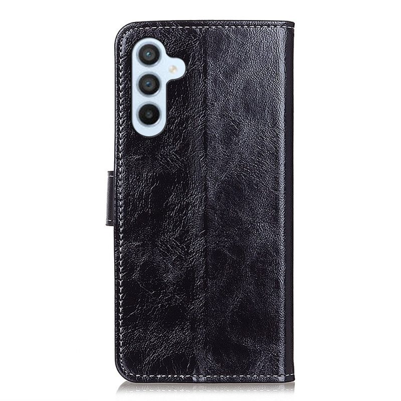 Leren Hoesje Samsung Galaxy S24 5g Imitatielakleer Zichtbare Stiksels Bescherming Hoesje