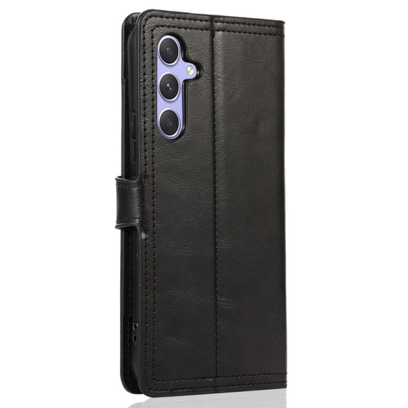 Leren Hoesje Samsung Galaxy S24 5g Portemonnee Vooraan Bescherming Hoesje