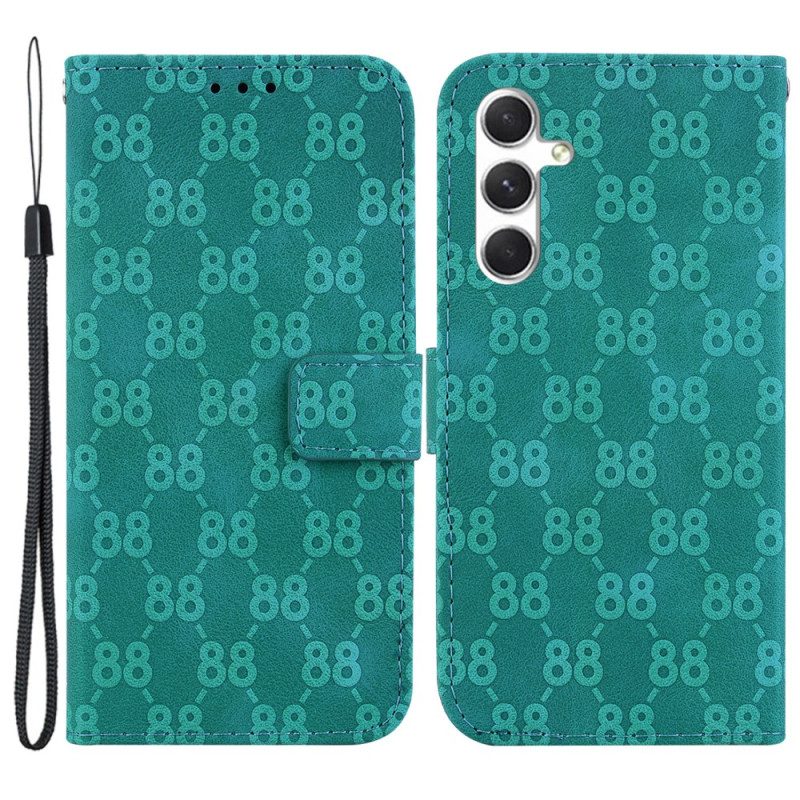 Leren Hoesje Samsung Galaxy S24 5g Uitvoering 88 Met Riem Bescherming Hoesje