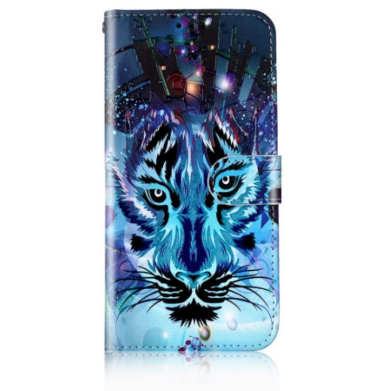 Leren Hoesje Samsung Galaxy S24 5g Wolf Met Riem Bescherming Hoesje