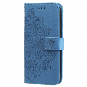 Leren Hoesje Voor Samsung Galaxy S24 5g Bloemenmandala Met Koord