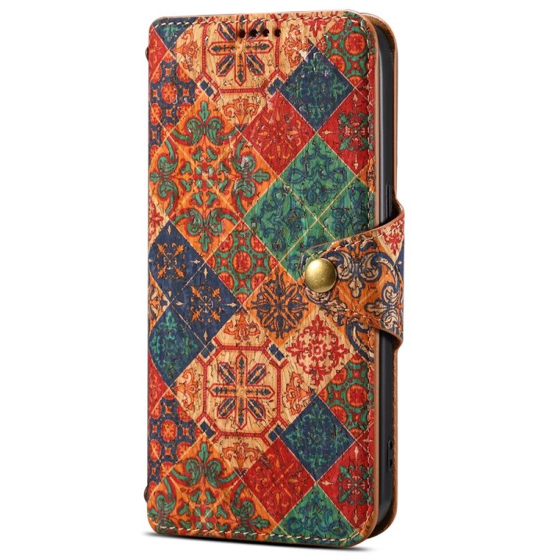 Leren Hoesje Voor Samsung Galaxy S24 5g Bloemenprint