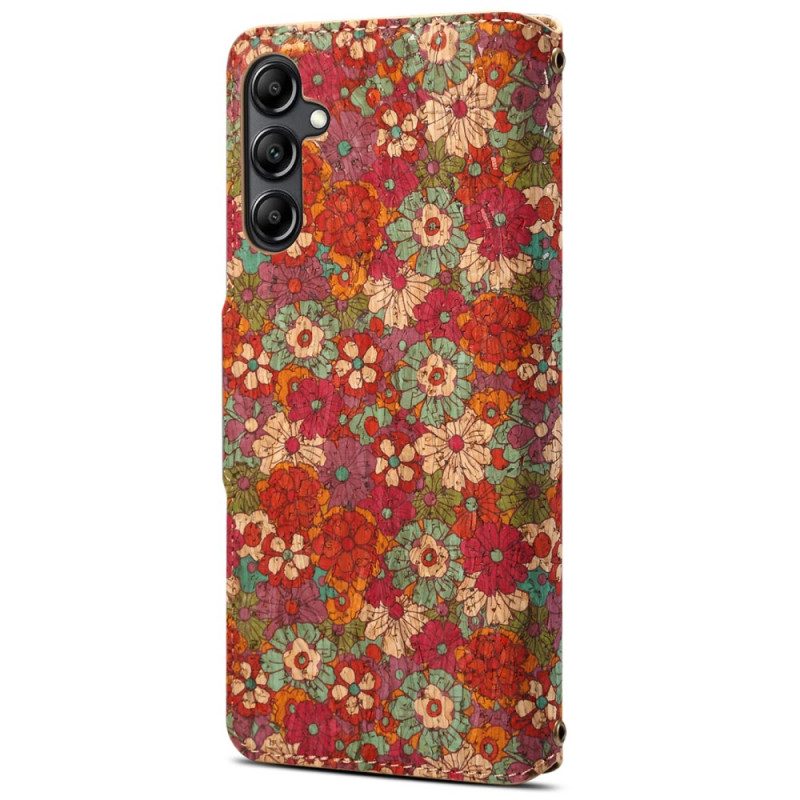 Leren Hoesje Voor Samsung Galaxy S24 5g Bloemenprint