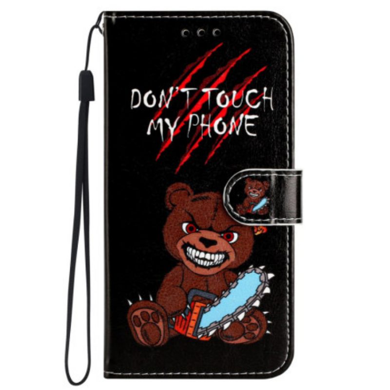 Leren Hoesje Voor Samsung Galaxy S24 5g Boze Beer Met Riem