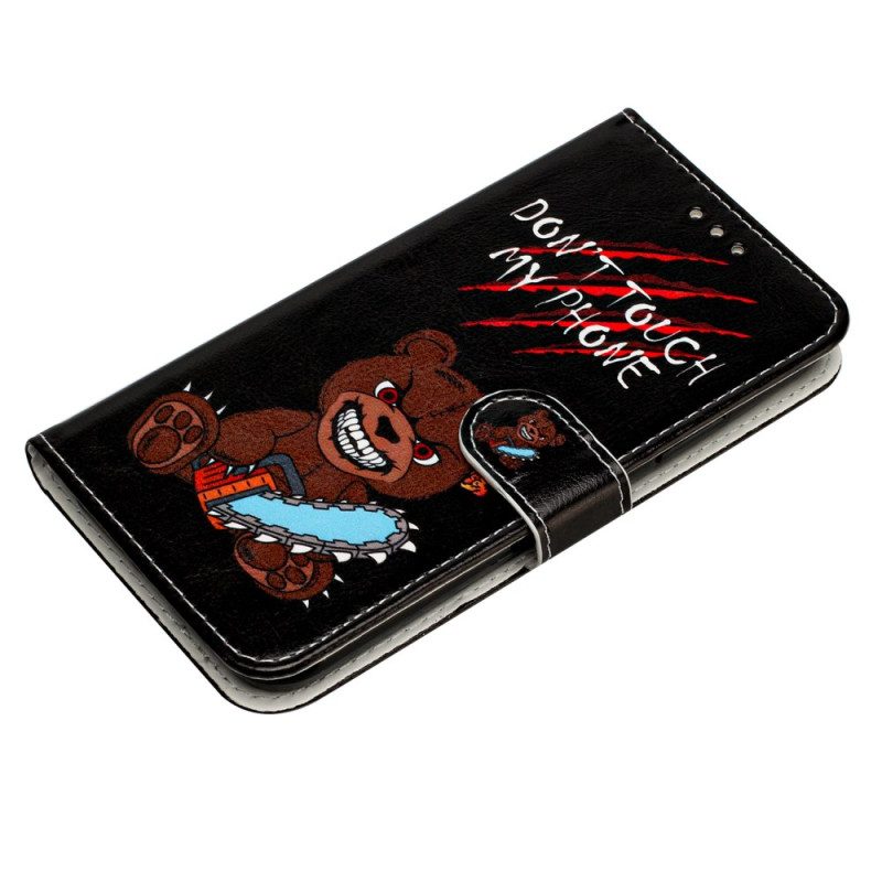 Leren Hoesje Voor Samsung Galaxy S24 5g Boze Beer Met Riem