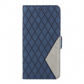 Leren Hoesje Voor Samsung Galaxy S24 5g Ruitpatroon Met Band