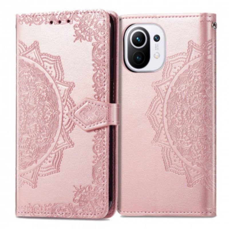 Folio-hoesje voor Xiaomi Mi 11 (5G) Mandala Middeleeuwen