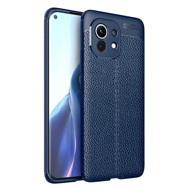 Hoesje voor Xiaomi Mi 11 (5G) Dubbellijnig Litchi-leereffect