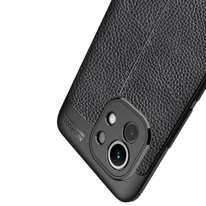 Hoesje voor Xiaomi Mi 11 (5G) Dubbellijnig Litchi-leereffect