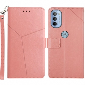 Flip Case voor Moto G51 5G Stijl Leer Geo Y Design