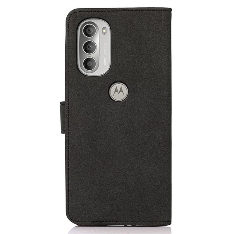 Folio-hoesje voor Moto G51 5G Khazneh Modieus Leereffect