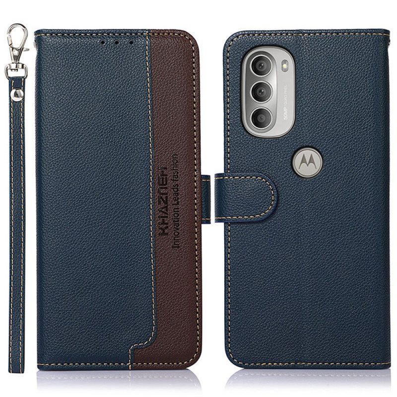 Folio-hoesje voor Moto G51 5G Lychee-stijl Rfid Khazneh