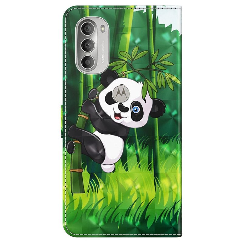 Folio-hoesje voor Moto G51 5G Panda En Bamboe