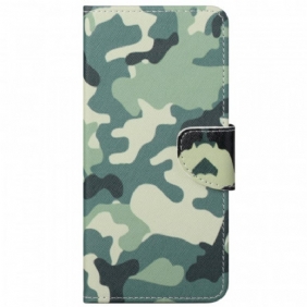 Leren Hoesje voor Moto G51 5G Militaire Camouflage