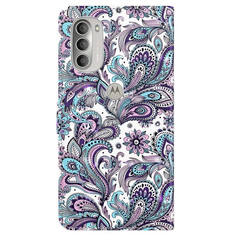 Leren Hoesje voor Moto G51 5G Paisley