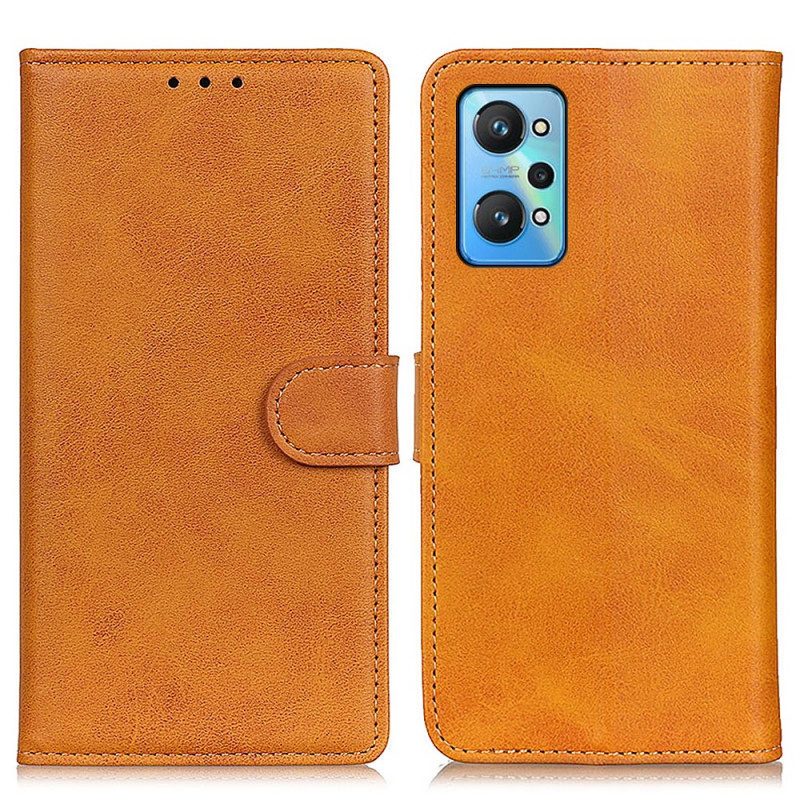 Folio-hoesje voor Realme GT Neo 3T / Neo 2 Mat Retro Leereffect