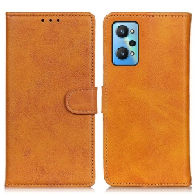 Folio-hoesje voor Realme GT Neo 3T / Neo 2 Mat Retro Leereffect