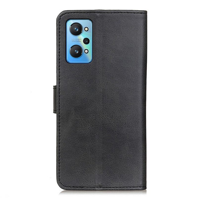 Folio-hoesje voor Realme GT Neo 3T / Neo 2 Mat Retro Leereffect