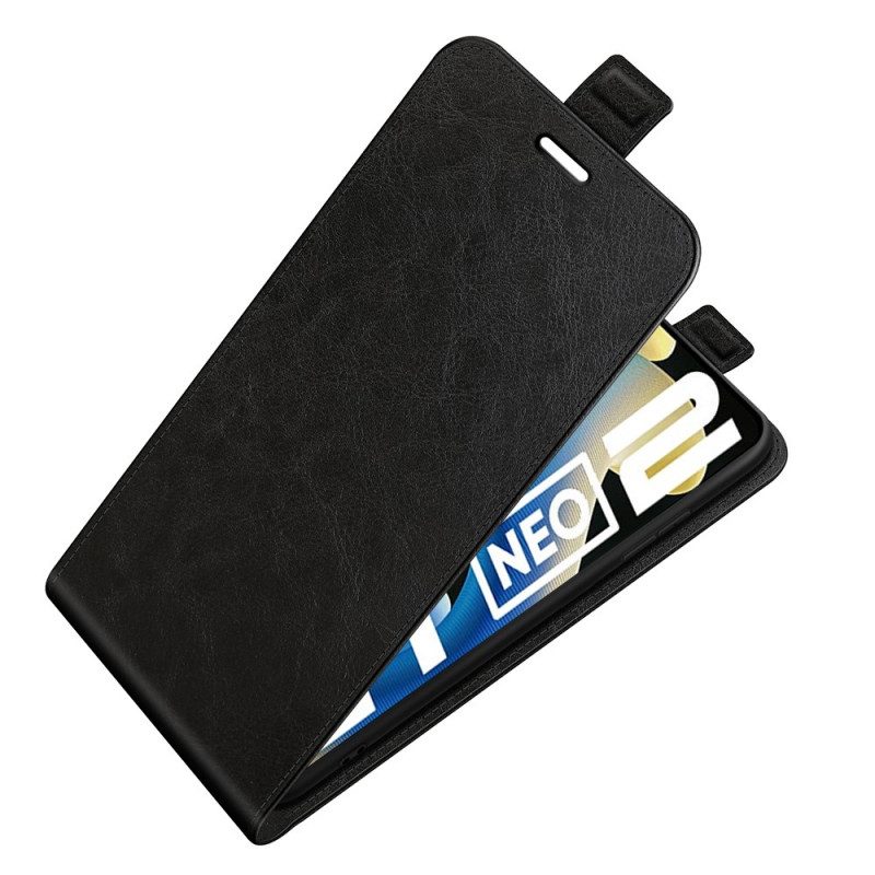 Leren Hoesje voor Realme GT Neo 3T / Neo 2 Folio-hoesje Verticale Flap Met Leereffect