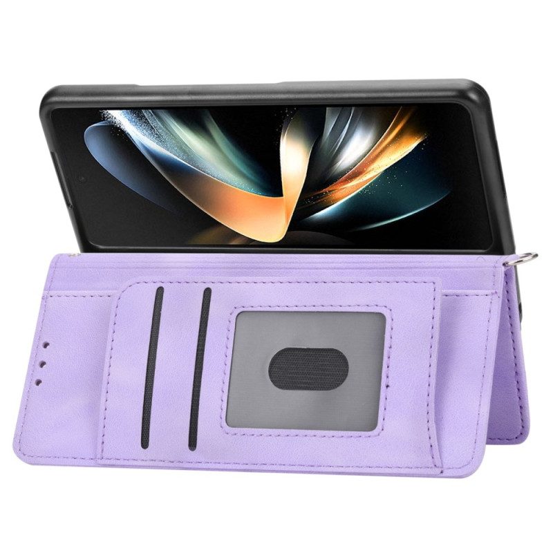 Bescherming Hoesje Samsung Galaxy Z Fold 6 Kantpatroon Met Band En Schouderband