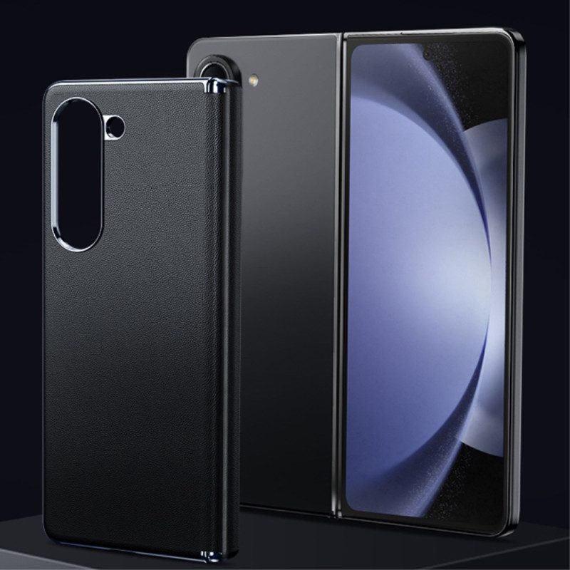 Case Hoesje Samsung Galaxy Z Fold 6 Telefoonhoesje Bescherming Voor Scharnier Met Metaaleffect