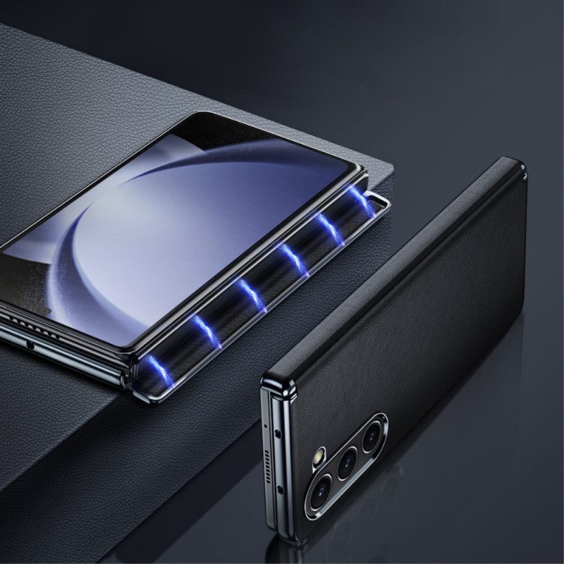 Case Hoesje Samsung Galaxy Z Fold 6 Telefoonhoesje Bescherming Voor Scharnier Met Metaaleffect