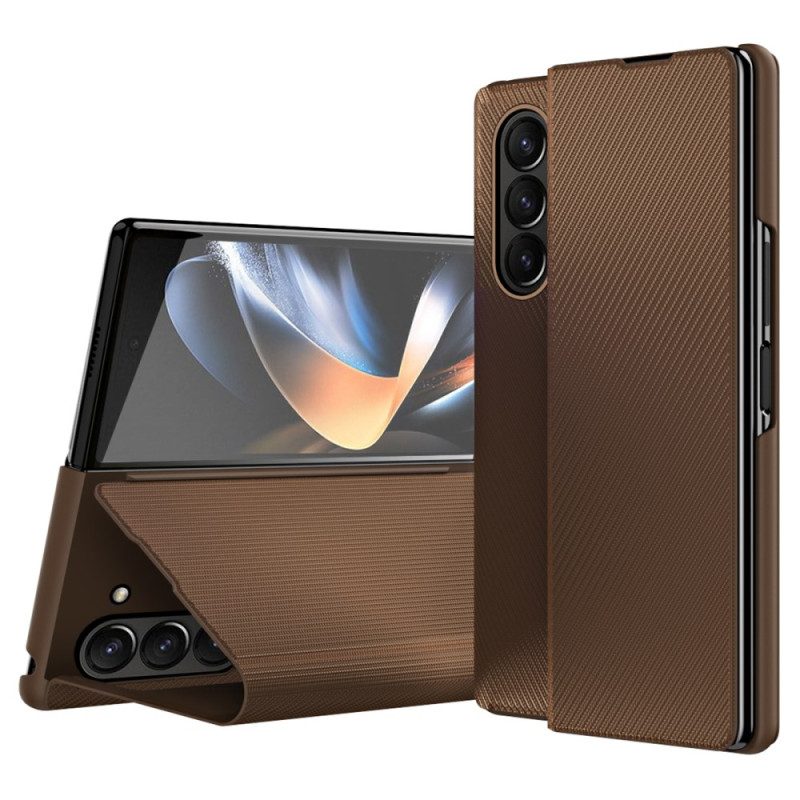 Cover Samsung Galaxy Z Fold 6 Ondersteuning Met Leereffect