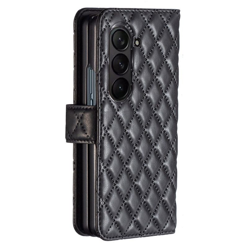 Flip Case Leren Samsung Galaxy Z Fold 6 Gewatteerd