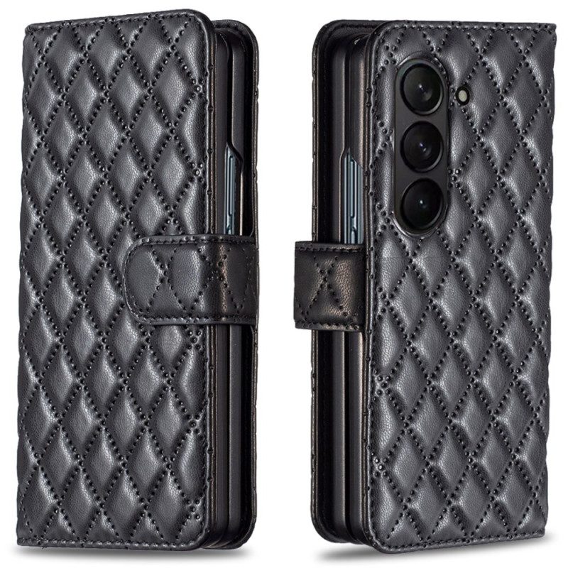 Flip Case Leren Samsung Galaxy Z Fold 6 Gewatteerd