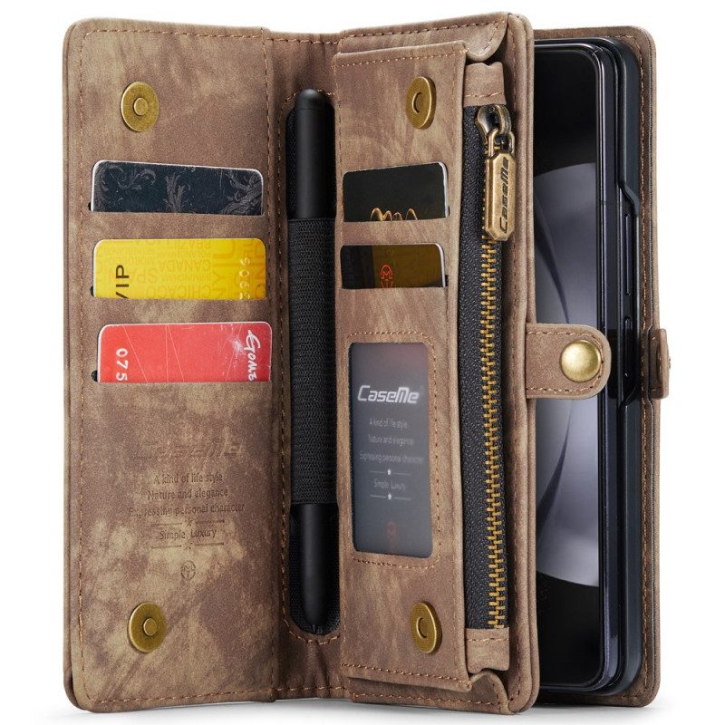 Folio-hoesje Samsung Galaxy Z Fold 6 Telefoonhoesje Caseme Portemonnee Met Suède-effect