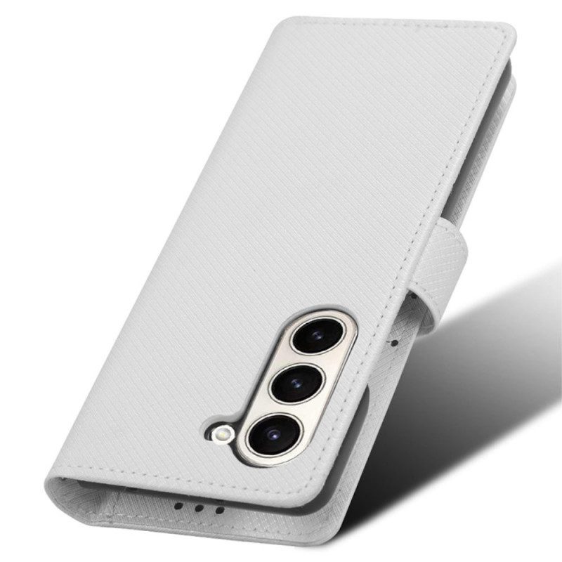 Leren Hoesje Samsung Galaxy Z Fold 6 Strappunten Bescherming Hoesje